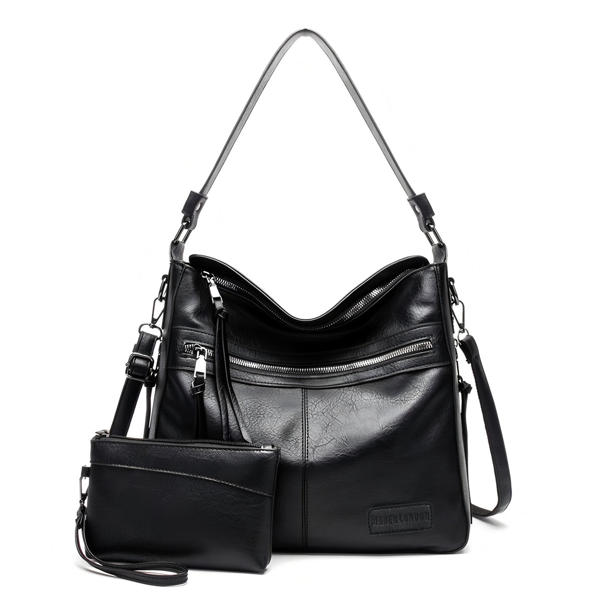 Soft Hobo Shoulder Bag with Matching Pouch - Bestseller